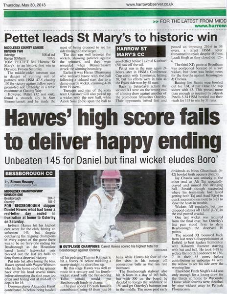 Hawes high score fails to deliver happy ending